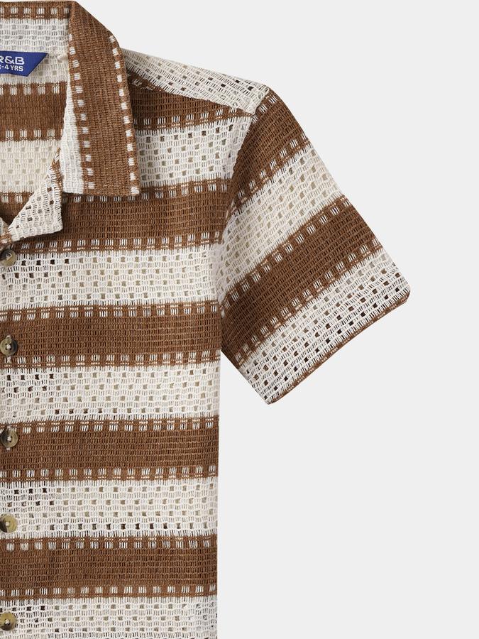 Boys Regular Fit Short Sleeve Camp Collar Shirt