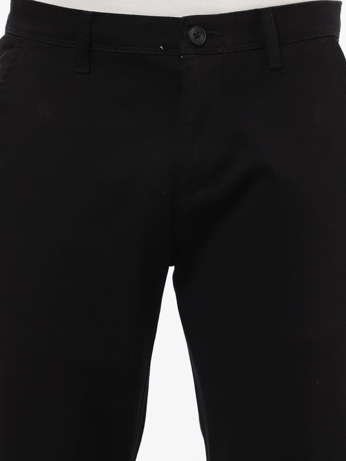 R&B Men Black Casual Trousers image number 3