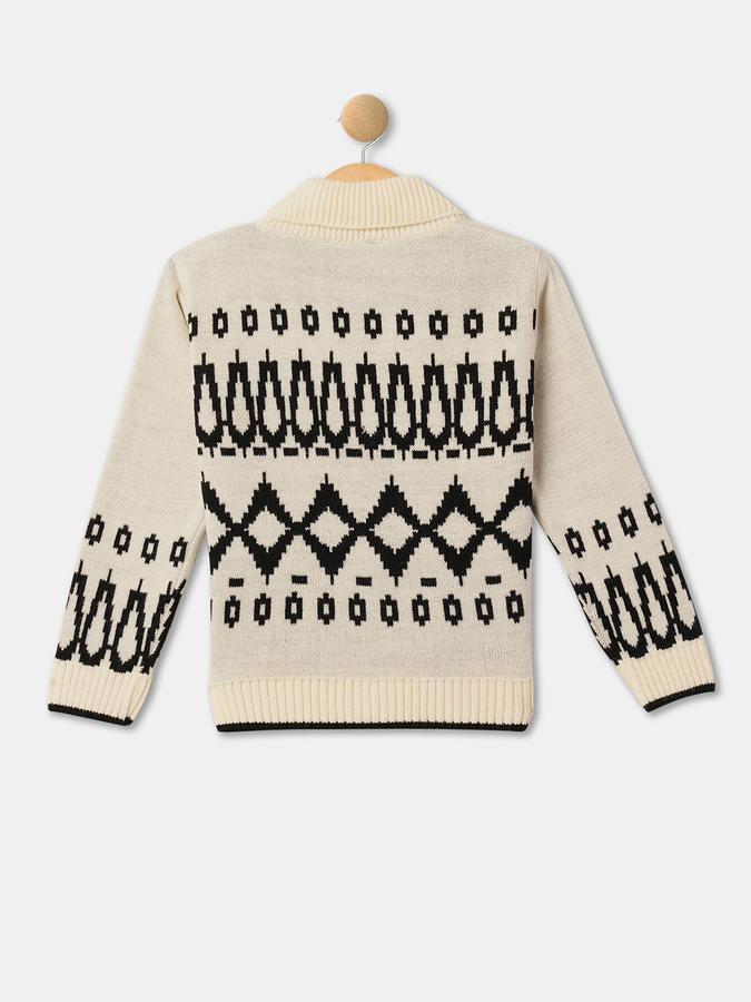 R&B Boys' Ivory Printed Sweater
