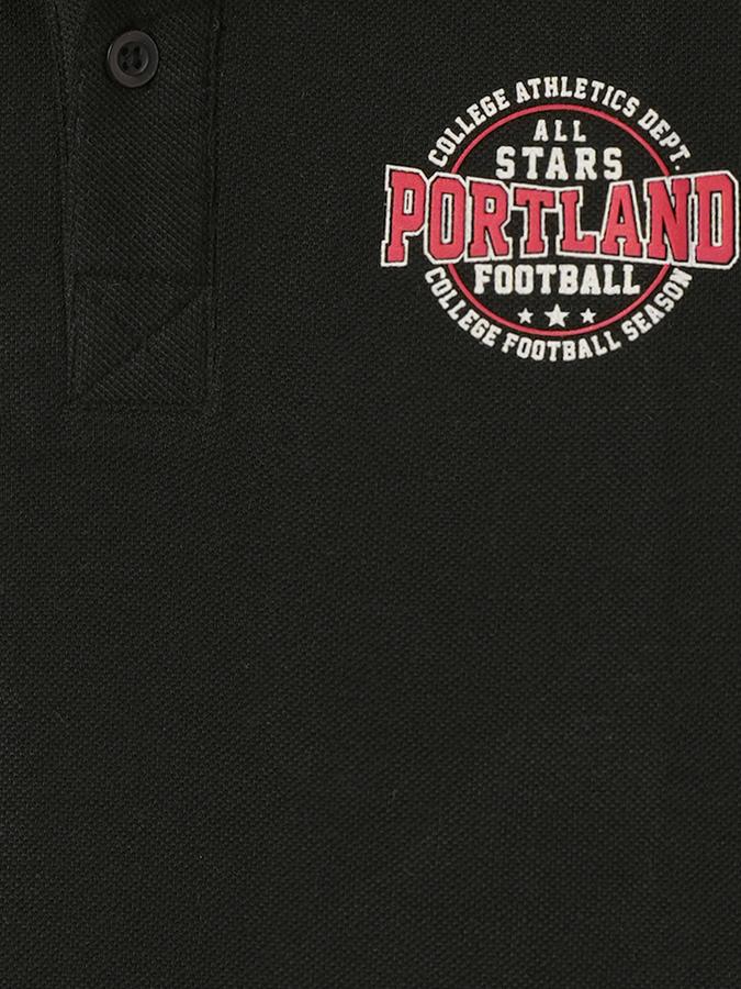 Boys Cotton Regular Fit Polo Neck Solid T-shirt