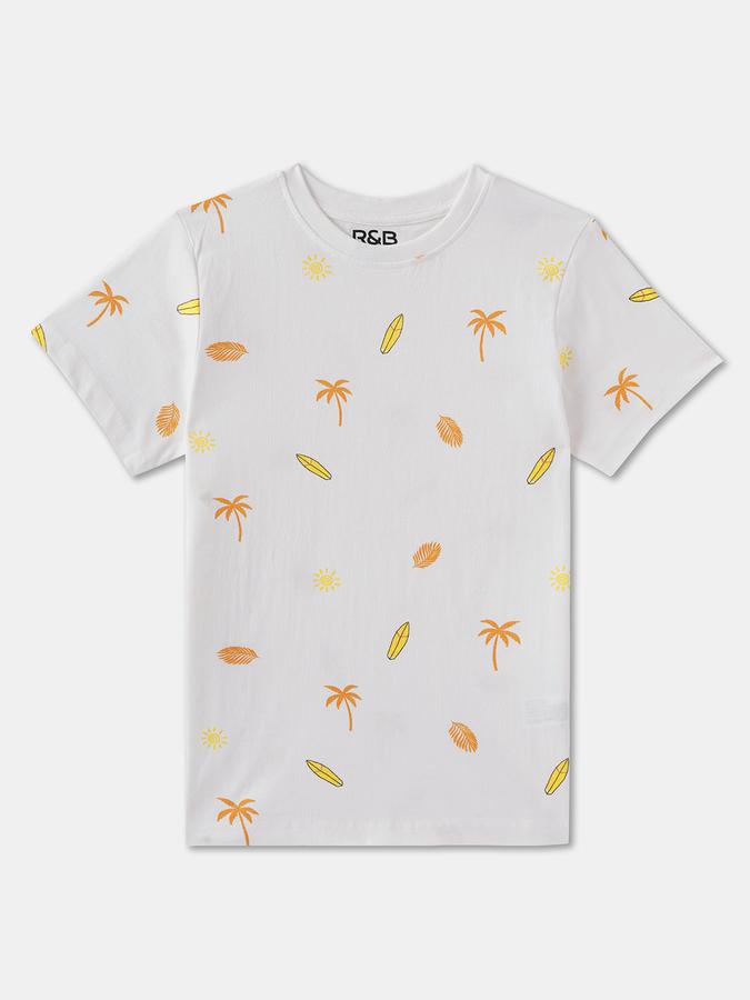 Boys Printed Pure Cotton Oversized T Shirt 