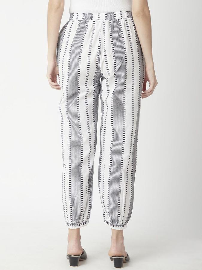 R&B Women Black Printed Regular Fit Pants