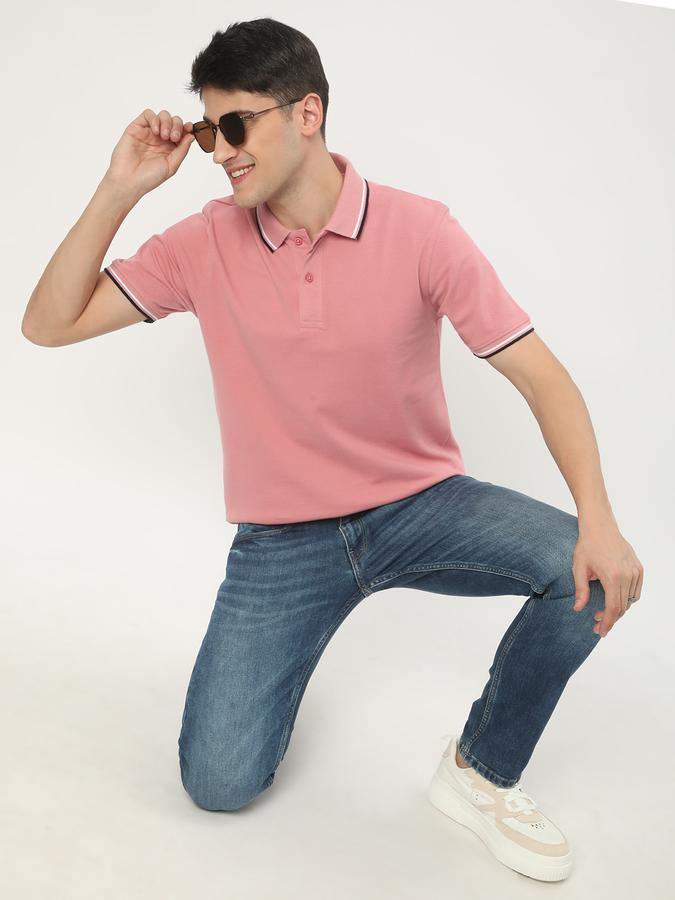 Men Regular Fit Polo T-Shirt with Short Sleeves image number 1