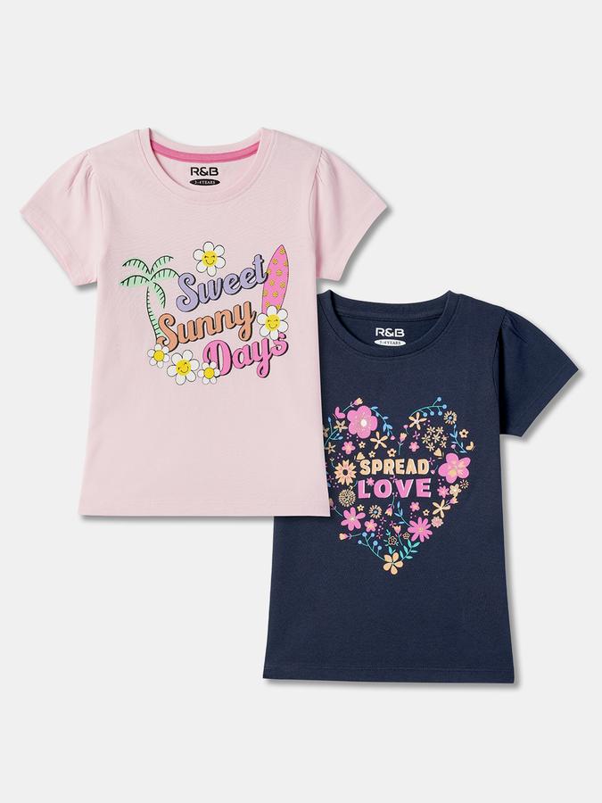 Pack of 2 Typographic Print T-Shirts