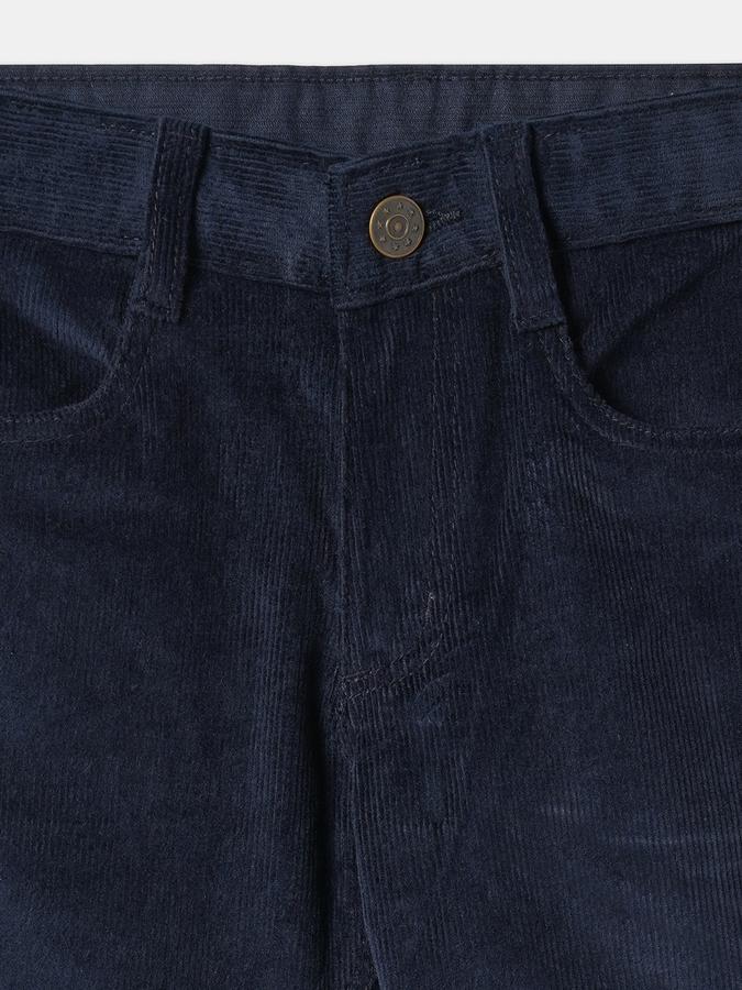 Boys Cotton Regular Fit Drawstring Waist Cuffed Hem Trousers