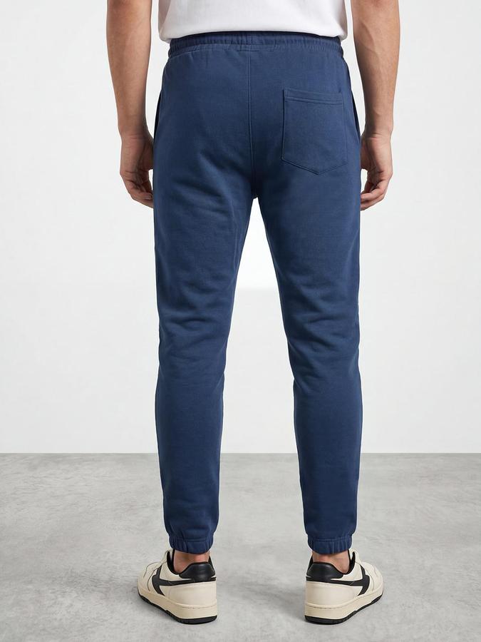 R&B Men Blue Regular Fit Solid Track Pants 