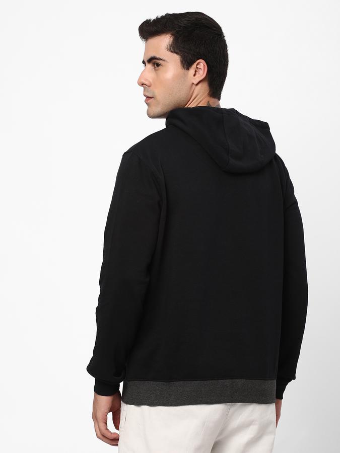 Men Colour-Block Regular Fit Hooded Sweatshirt image number 2
