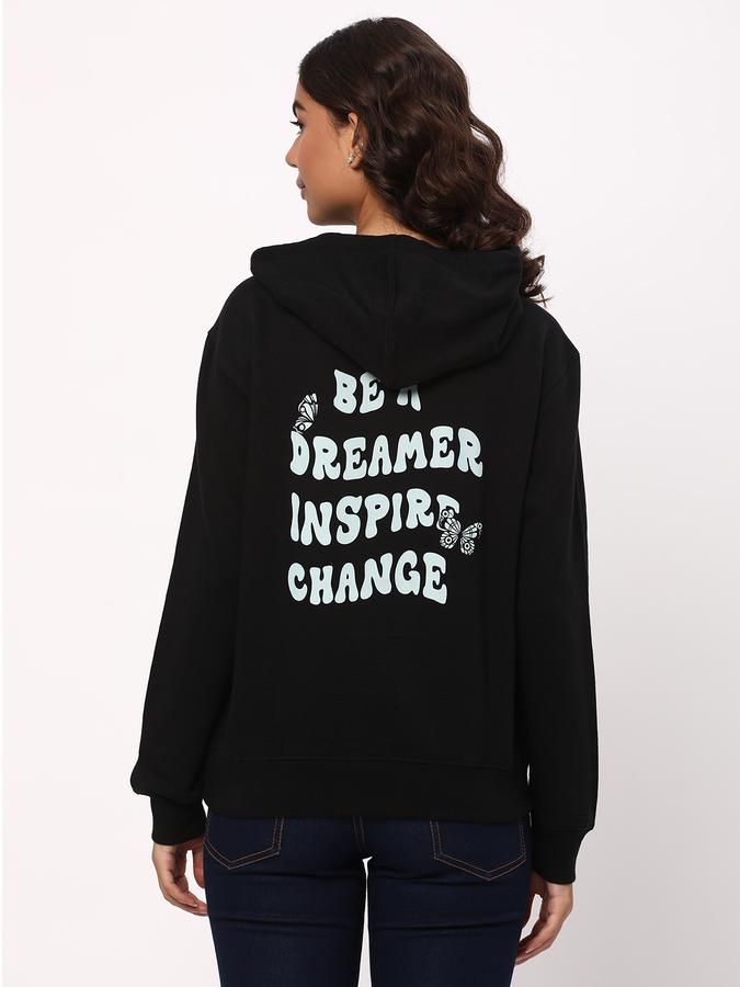 Women Typographic Print Hoodie image number 2