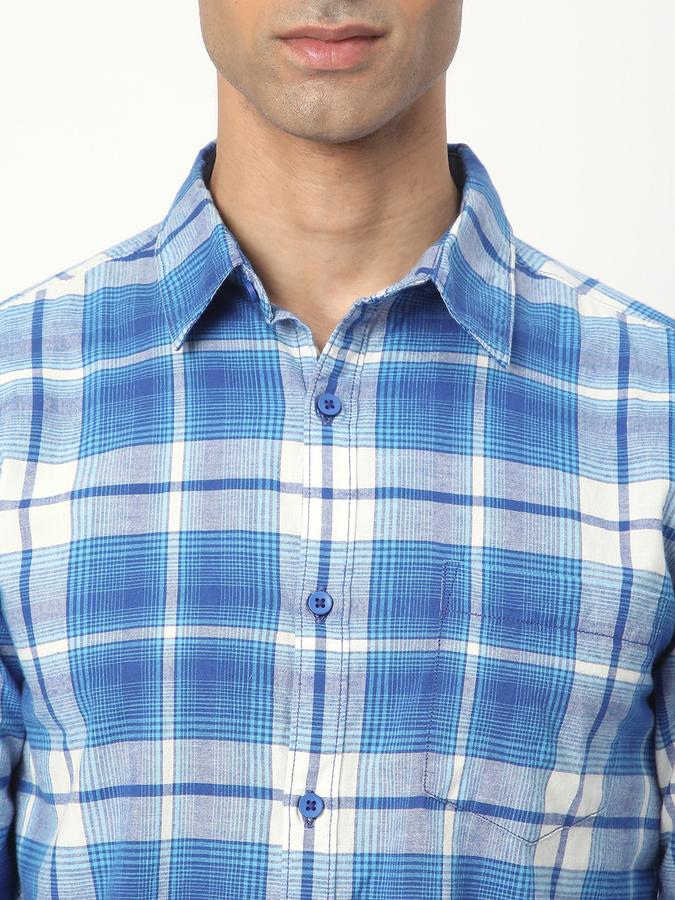 Men Cotton Regular Fit Shirt Collar Checked Shirt