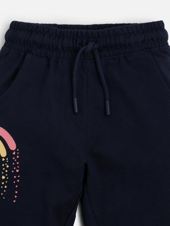 Girls Graphic Print Slim Fit Track Pants image number 2