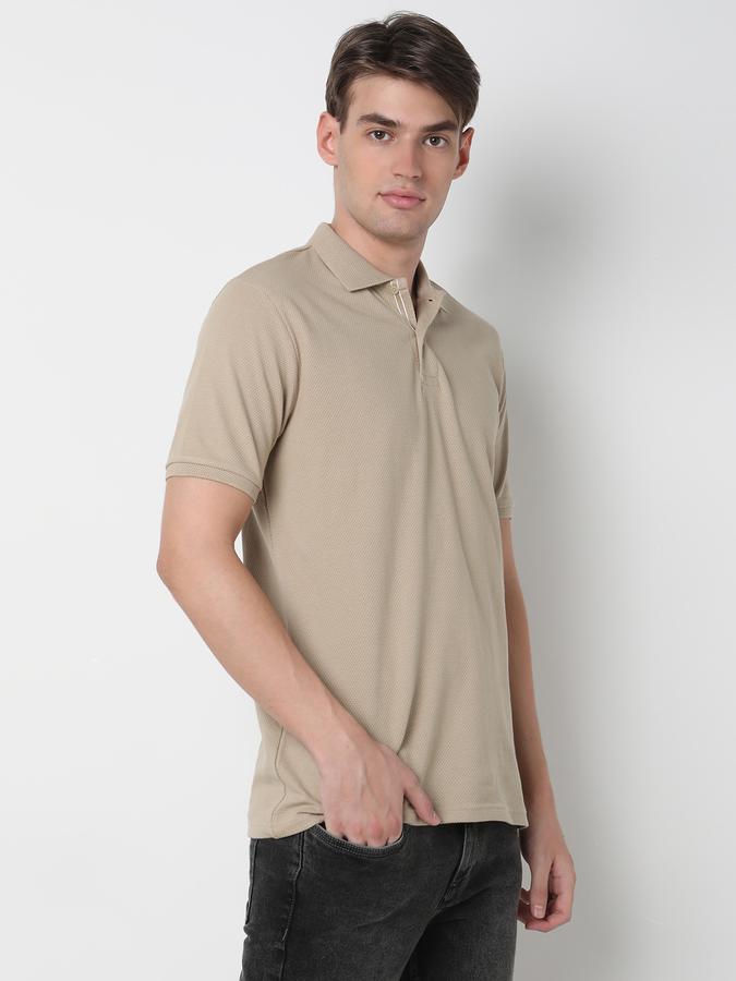 Men Regular Fit Polo T-Shirt with Ribbed Hem image number 2
