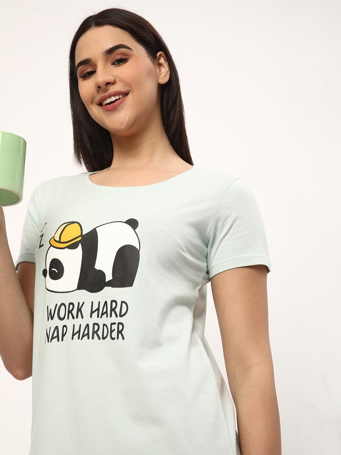 Women Printed Round-Neck Nightshirt image number 0