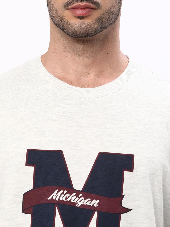 Men Cotton Regular Fit Crew Neck Graphic Sweatshirt
