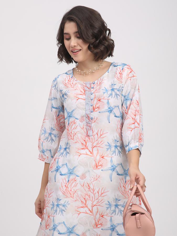 Women Muslin Regular Fit Round Neck Printed Kurta