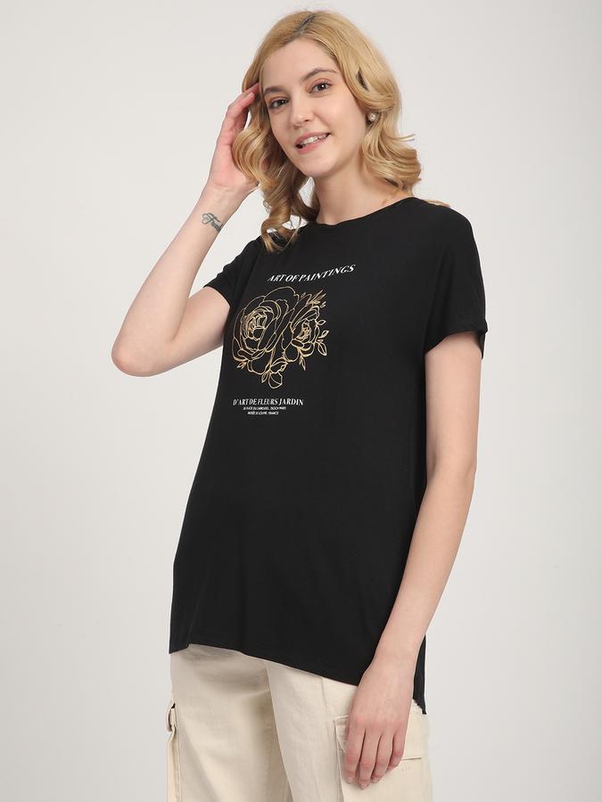 R&B Women Black Graphic T-Shirt
