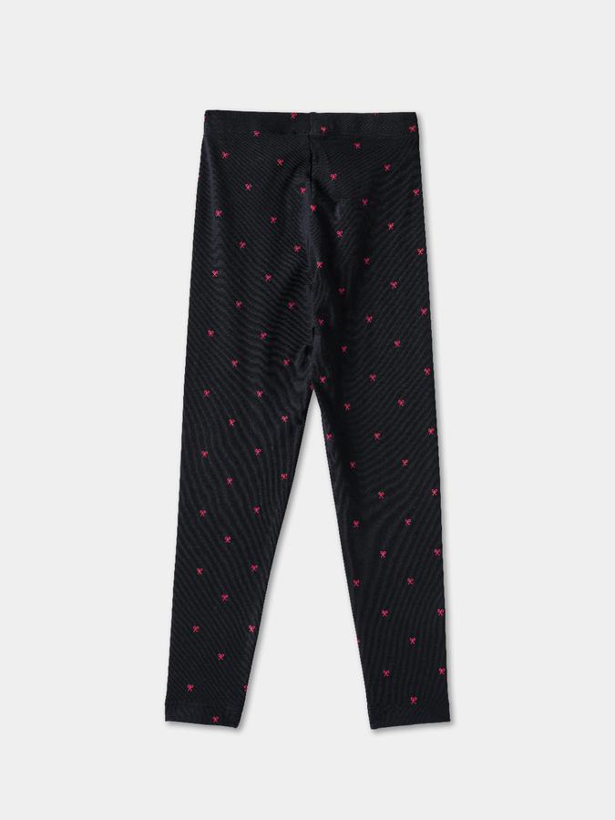 Girls Cotton Skinny Fit Elastic Waist Printed Leggings