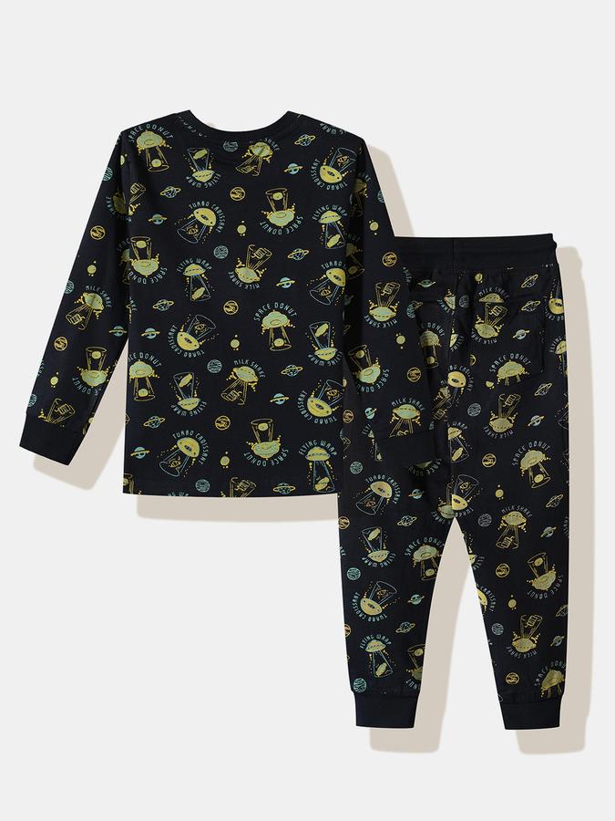 R&B Boys' Navy Printed Co-ord Set