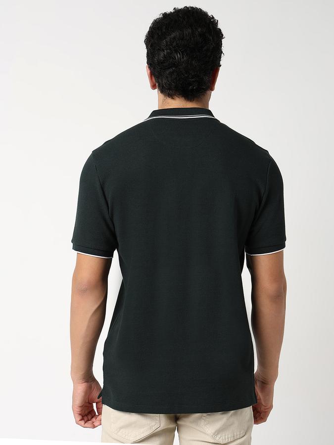 Self Design Men Peter Pan Collar T-Shirt image number 3