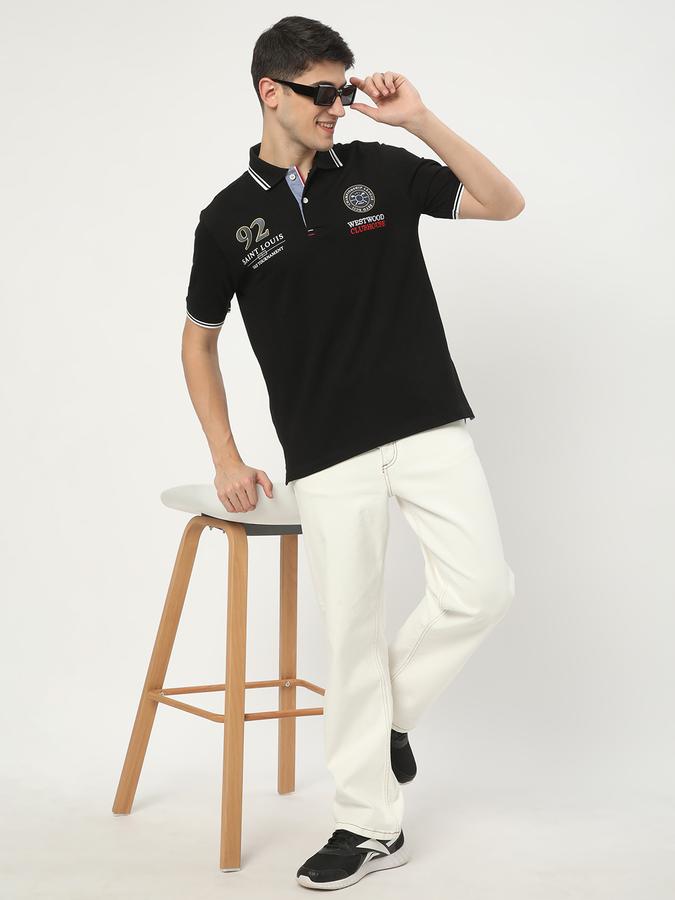 Men Embroidered Regular Fit Polo T-Shirt data-index=