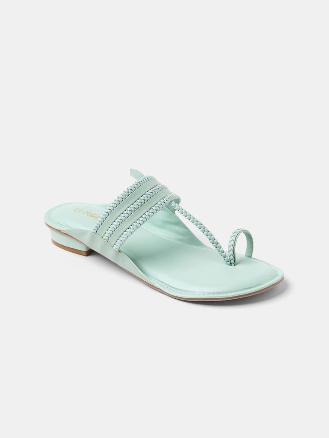 R&B Women Green Flat Sandals image number 2