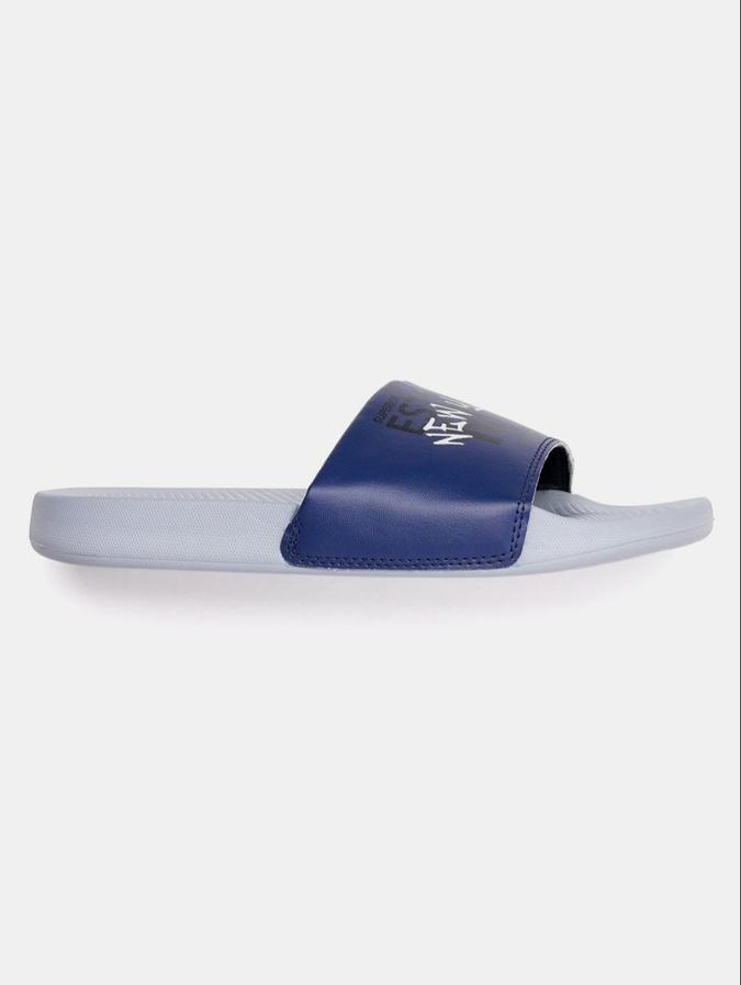 R&B Blue Printed Men Flip Flops