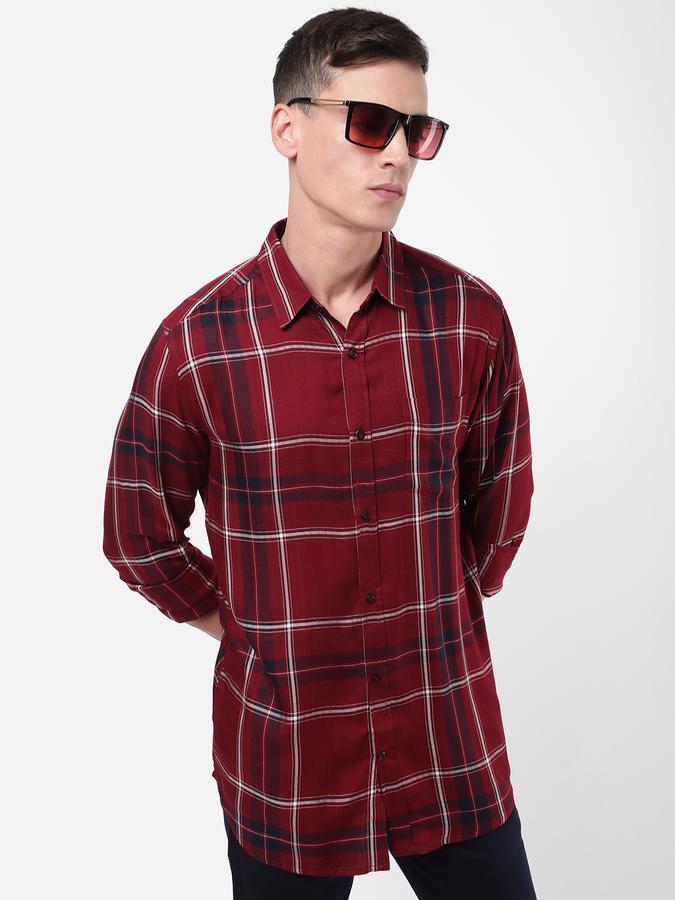 R&B Men Red Casual Shirts