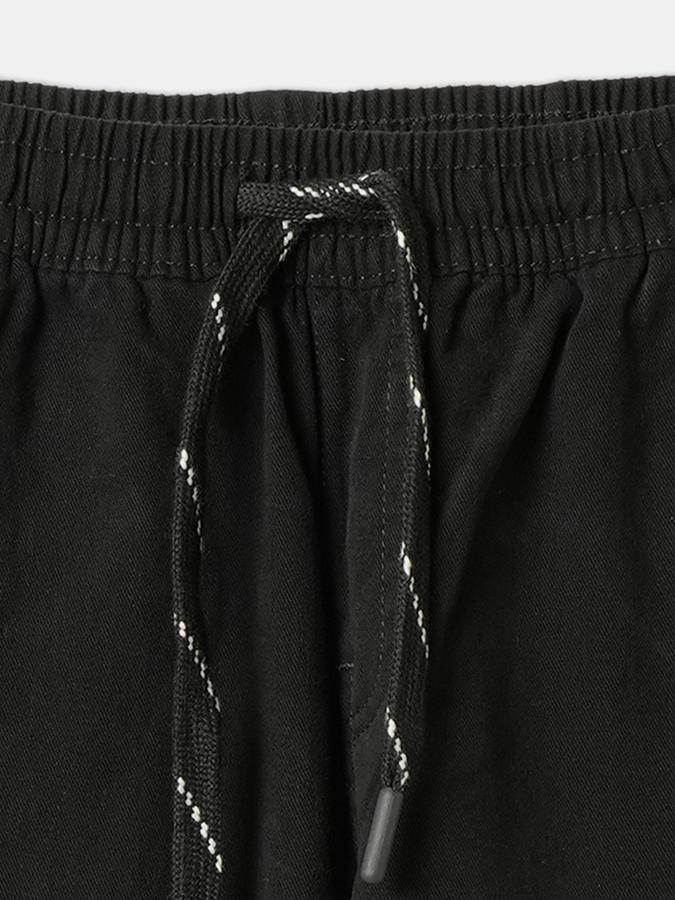 Boys Cotton Regular Fit Drawstring Waist Clean Hem Trousers