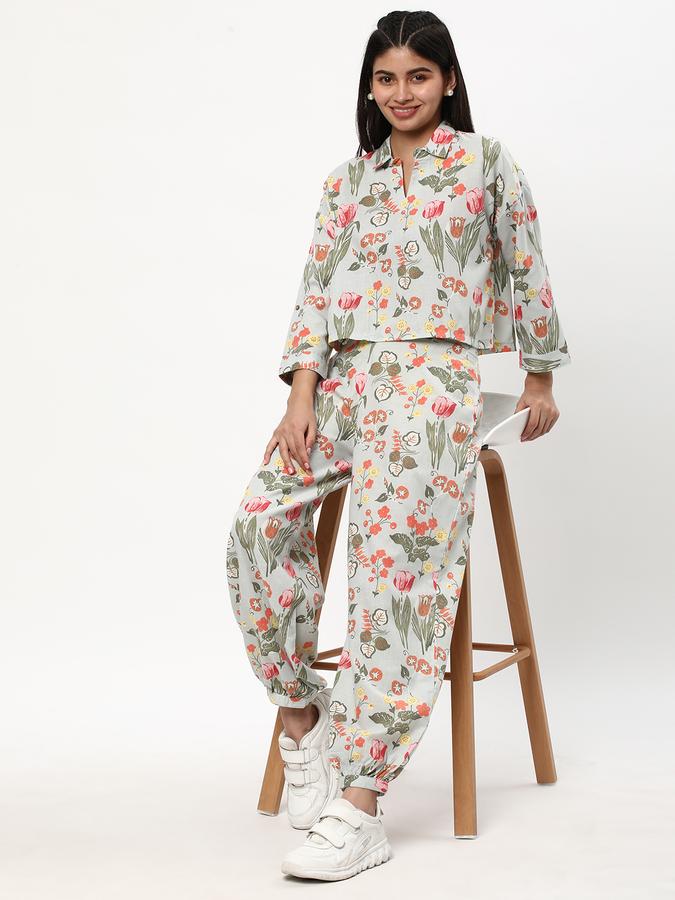 Women Polyester Blend Printed Kurta and Pants Set
