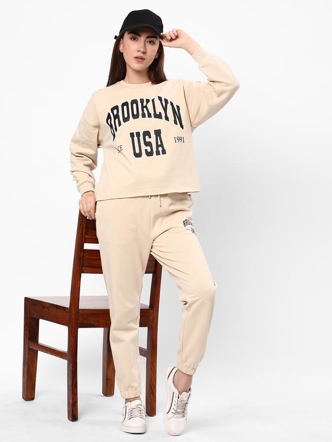Women Typographic Print Round-Neck Sweatshirt image number 1