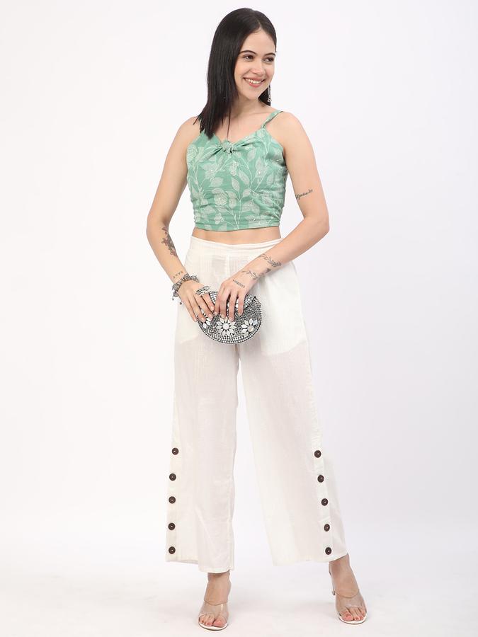 Women Cotton Fitted Tie-Neck Printed Ethnic Top