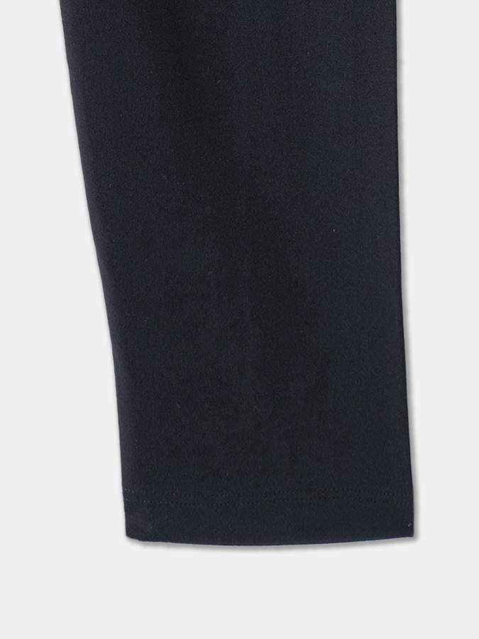 Girls Cotton Blend Skinny Fit Elastic Waist Solid Leggings