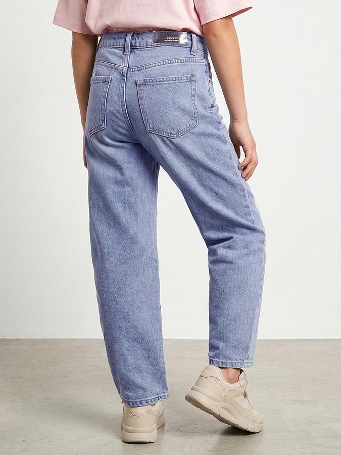 R&B Girls Blue Regular Fit Embroidered Mid-Rise Cotton Jeans