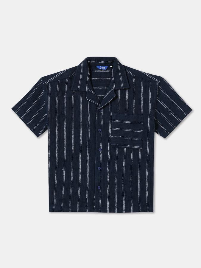 Boys Striped Short Sleeve Shirt with Shorts Fashion Set