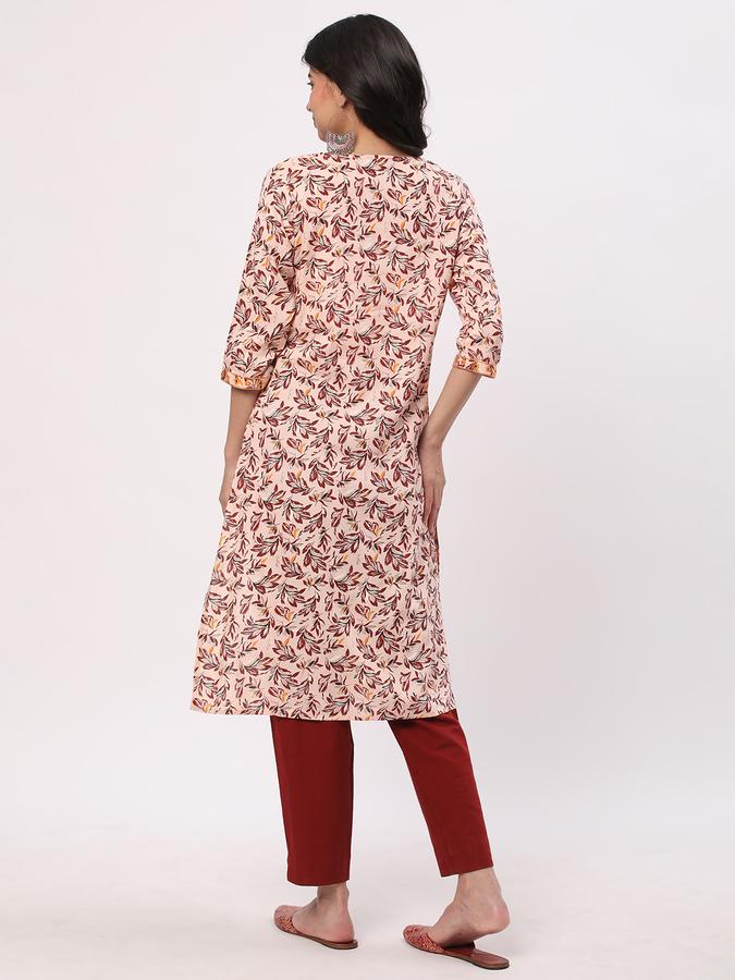 Women Rayon Regular Fit Round Neck Printed Kurta