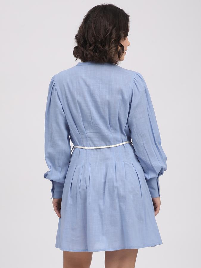 Women Cotton Solid Shirt Ethnic Dress