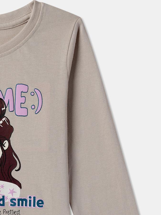 Girls Graphic Print Pure Cotton Regular T Shirt image number 2