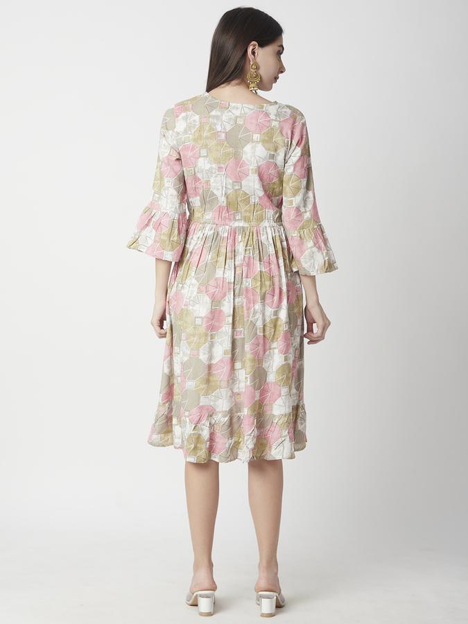 R&B Women's Beige Printed Dress
