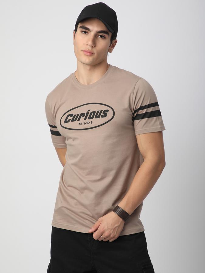 Men Cotton Regular Fit Round Neck Graphic T-shirt