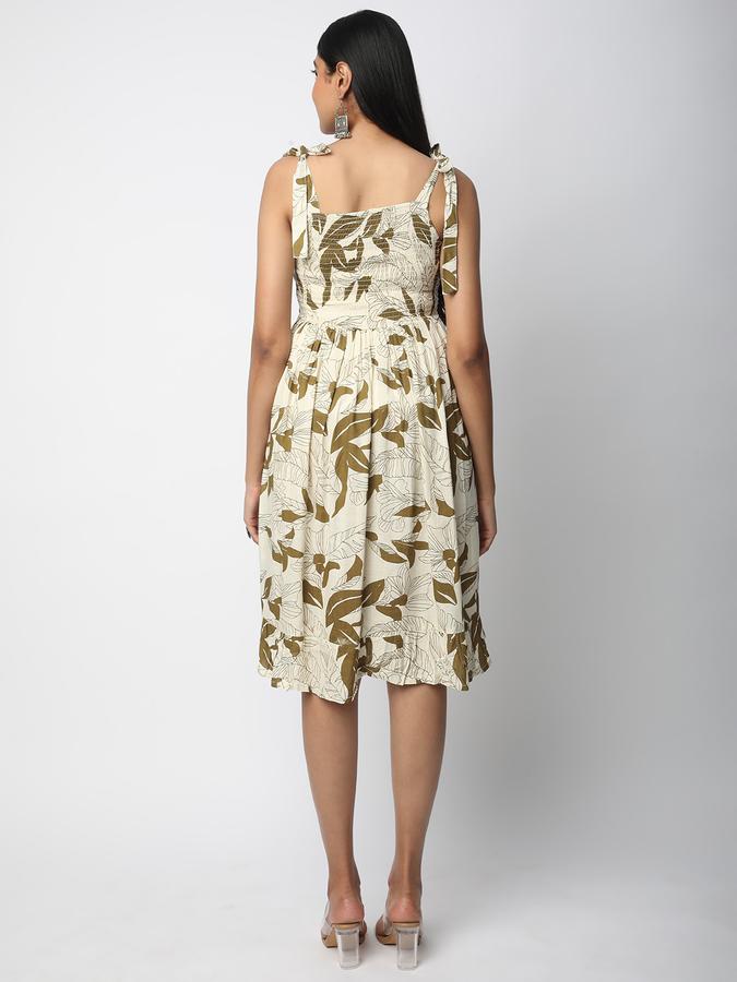 Women Rayon Floral Print Smock Ethnic Dress