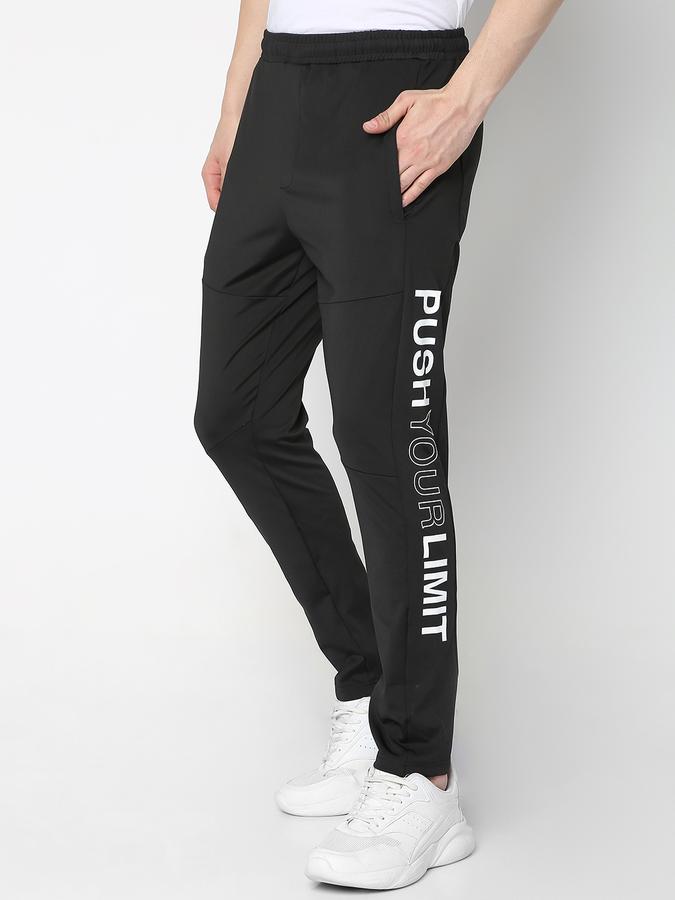 Men Typographic Print Straight Track Pants image number 2