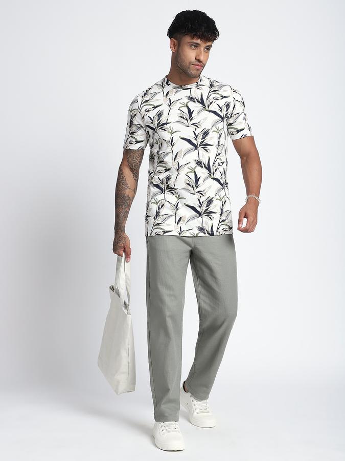 R&B Men's Ivory Printed T-Shirt