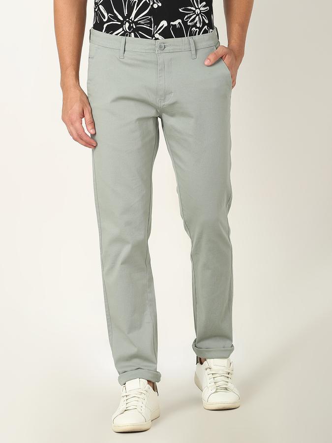 Men Slim Fit Flat-Front Trousers image number 0