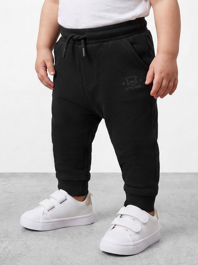 R&B Boy Black Printed Regular Fit Jogger