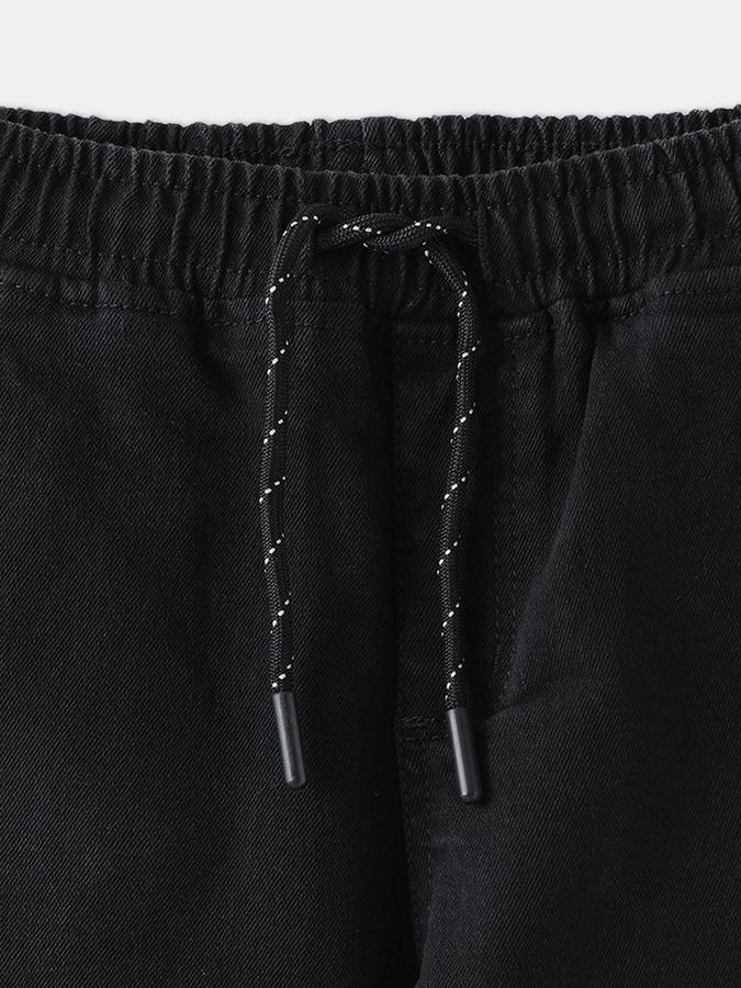 Boys PolyRelaxed Fit Mid Waist Solid Jeans