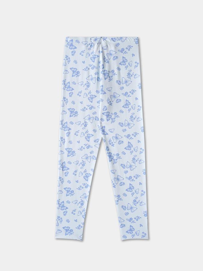 Girls Cotton Skinny Fit Elastic Waist Printed Leggings