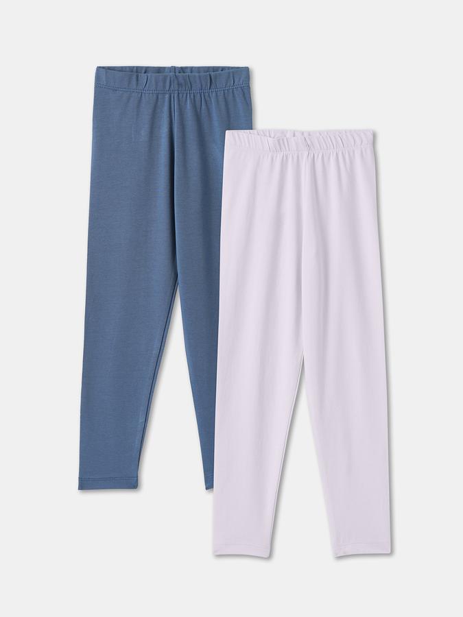 Girls Blend Solid Fitted Full Length Elasticated Waist Legging