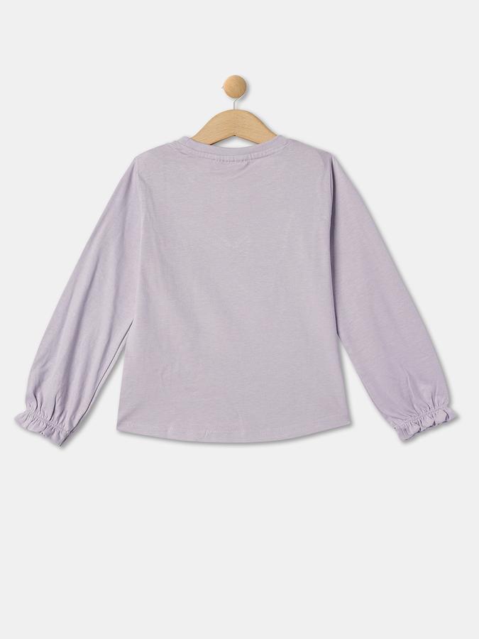 R&B Girl's Round Neck Graphic Knit Top image number 1