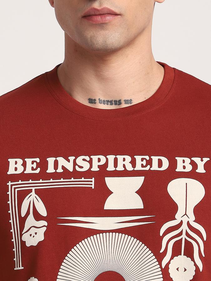 Men Cotton Regular Fit Crew Neck Graphic T-shirt