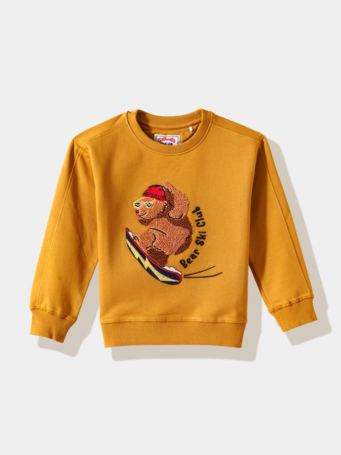 Boys Cotton Relaxed Fit Crew Neck Graphic Sweatshirt