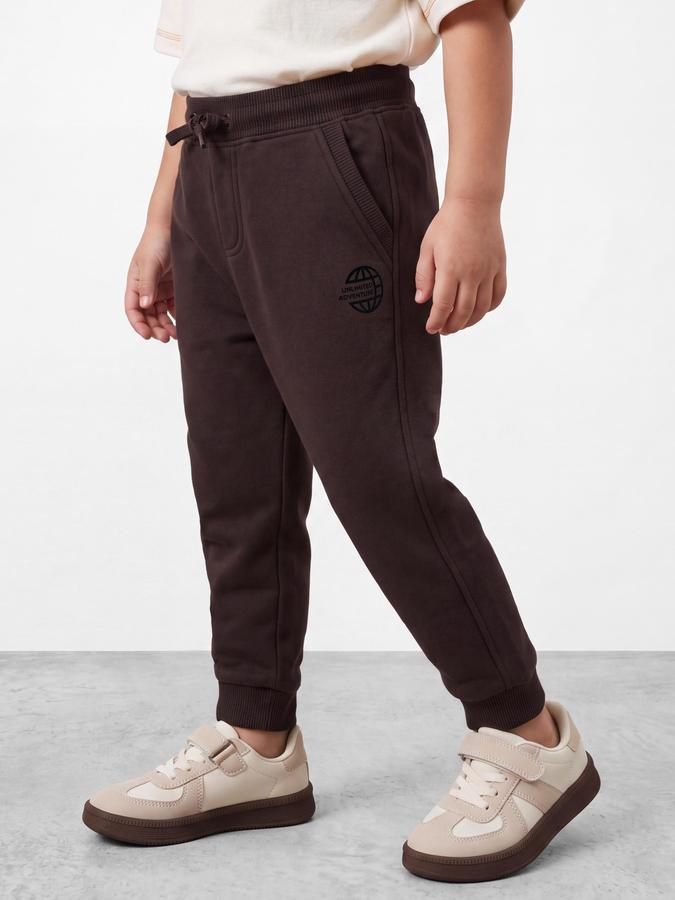 R&B Boys Brown Graphic Print Elasticated waist Jogger Pant 